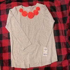 NWT girls Grey 3/4 sleeve tee